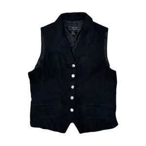 FU DA Vintage Fine Silk Vest in Black